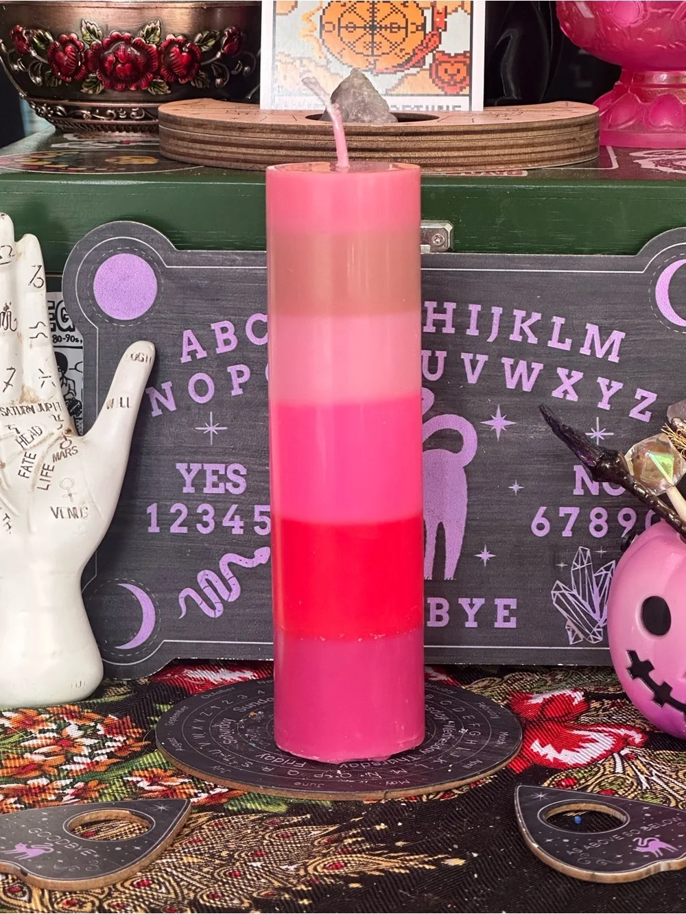 Pink Sunset Pillar Candle